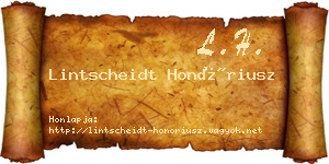 Lintscheidt Honóriusz névjegykártya